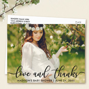 Carte Postale Baby shower Love and Thanks Photo