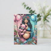 Carte Postale Baby Shower Magique | Révélation du Sexe (Debout devant)