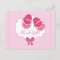 Carte postale Baby shower "Mary Janes"