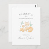 Carte postale Baby shower Merci (Devant / Derrière)