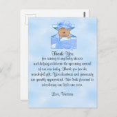 Carte Postale Baby shower Merci bébé garçon ethnique (Devant / Derrière)