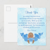 Carte Postale Baby shower Merci C'est un petit garçon (Devant / Derrière)