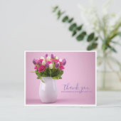 Carte Postale Baby shower Merci de bouquet de fleurs (Debout devant)