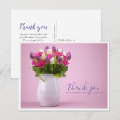 Carte Postale Baby shower Merci de bouquet de fleurs (Devant / Derrière)