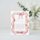 Carte Postale Baby shower Merci de fille rose PotCard (Debout devant)