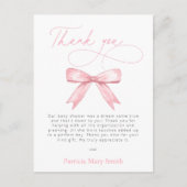Carte Postale Baby shower Merci de fille rose PotCard (Devant)