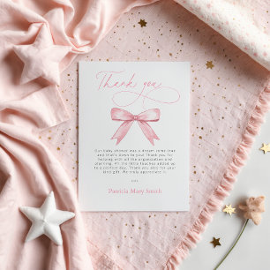 Carte Postale Baby shower Merci de fille rose PotCard