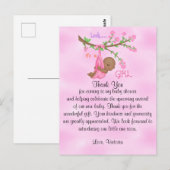 Carte Postale baby shower Merci fille ethnique (Devant / Derrière)