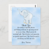 Carte Postale baby shower Merci garçon éléphant (Devant / Derrière)