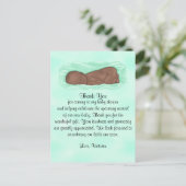 Carte Postale Baby shower Merci Hommes et femmes Neutralité ethn (Debout devant)