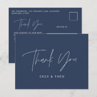 Baby shower merci marine bleu élégant moderne