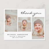 Carte Postale Baby shower Merci Moderne Simple Photo Collage (Devant)