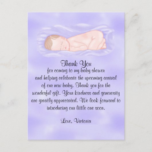 Carte Postale Baby shower Merci Neutre (Devant)