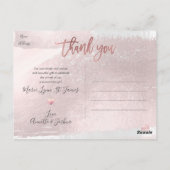 Carte Postale Baby shower Merci Pinceau rose (Dos)