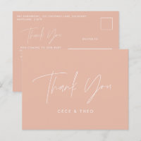 Baby shower merci rose pâle élégant moderne