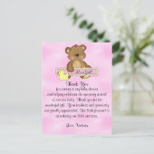 Carte Postale Baby shower Merci Teddy Bear (Debout devant)
