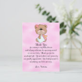 Carte Postale Baby shower Merci Teddy Bear (Debout devant)