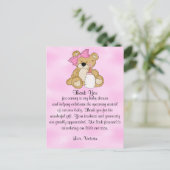 Carte Postale Baby shower Merci Teddy Bear (Debout devant)