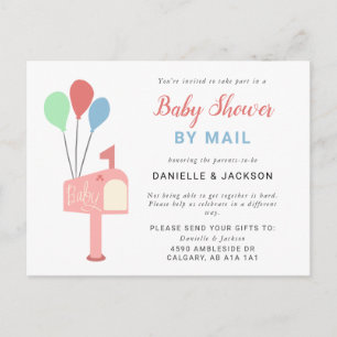 Carte Postale Baby shower mignon par courrier Boîte aux lettres 