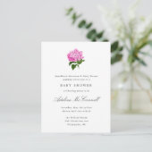 Carte Postale Baby shower millénaire rose Hydrangea (Debout devant)