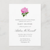 Carte Postale Baby shower millénaire rose Hydrangea (Devant)