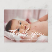 Carte Postale Baby shower moderne merci photo (Devant)