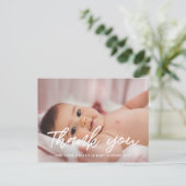 Carte Postale Baby shower moderne merci photo (Debout devant)