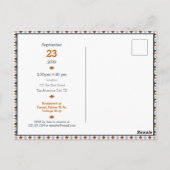 Carte Postale Baby shower Motif de Jacquard orange brûlé (Dos)