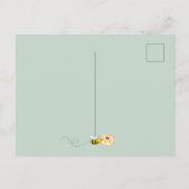 Carte Postale Baby shower par mail blanc eucalyptus vert abeille (Dos)