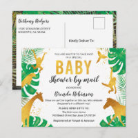 Baby shower Par Mail Boy Gold Jungle Animaux Safar