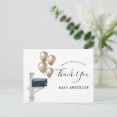 Carte Postale Baby shower par Mail Gold Balloons Merci (Debout devant)