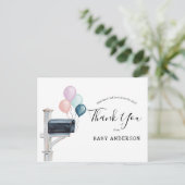 Carte Postale Baby shower par Mail Pink & Blue Balloons Merci (Debout devant)