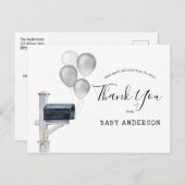 Carte Postale Baby shower par Mail Silver Balloons Merci (Devant / Derrière)
