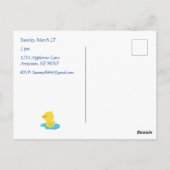 Carte Postale Baby shower personnalisé avec parapluies nuageux a (Dos)