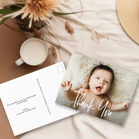 Carte Postale Baby shower photo horizontal du script de traiteme