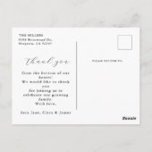 Carte Postale Baby shower photo plein chic Merci (Dos)