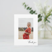 Carte Postale Baby shower photo vertical moderne Merci (Debout devant)