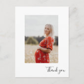 Carte Postale Baby shower photo vertical moderne Merci (Devant)