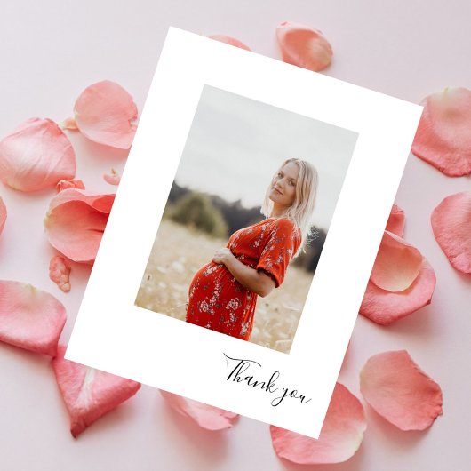 Carte Postale Baby shower photo vertical moderne Merci