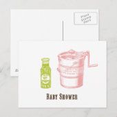 Carte Postale Baby shower Picks & Glace Cream Invitation (Devant / Derrière)