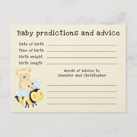 Carte Postale Baby shower prédictions et conseils pour bébé Gard (Devant)