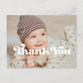 Carte Postale Baby shower rétro élégant merci (Devant)