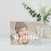 Carte Postale Baby shower rétro élégant merci (Debout devant)