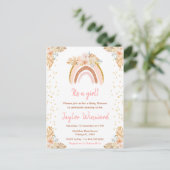 Carte Postale Baby shower rose arc-en-ciel Boho (Debout devant)