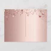 Carte Postale Baby shower rose étoiles goutte d'or virtuel (Dos)