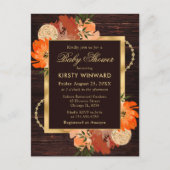 Carte Postale Baby shower Rustique Burnt Orange Fall Flowers (Devant)