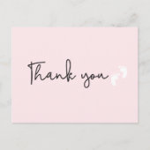 Carte Postale Baby shower simple pieds roses (Devant)