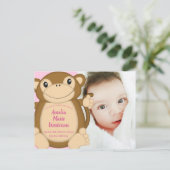 Carte Postale Baby shower singe rose (Debout devant)