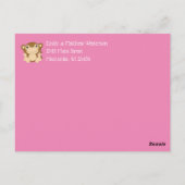 Carte Postale Baby shower singe rose (Dos)