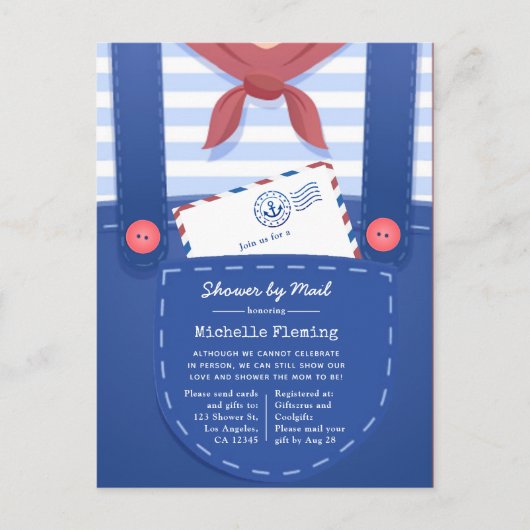 Carte Postale Baby Shower Thème Marin pour Garçon par La Poste (Devant)